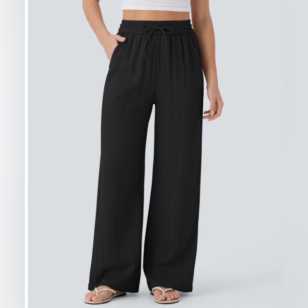 HALARA Black HIGH WAIST WIDE LEG Women's Pants SMALL